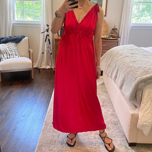 Cocoon by Randi Kristoffersen Red Silk Gown - Picture 7 of 11